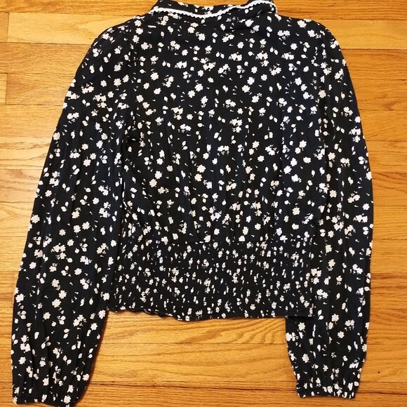 Anthropologie Maeve Smocked Button Down Top Small - Picture 6 of 6